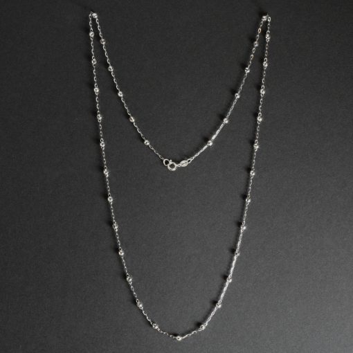 Lacaille: Halsband sterling silver, små länkar, små rutiga bollar med glansig finish