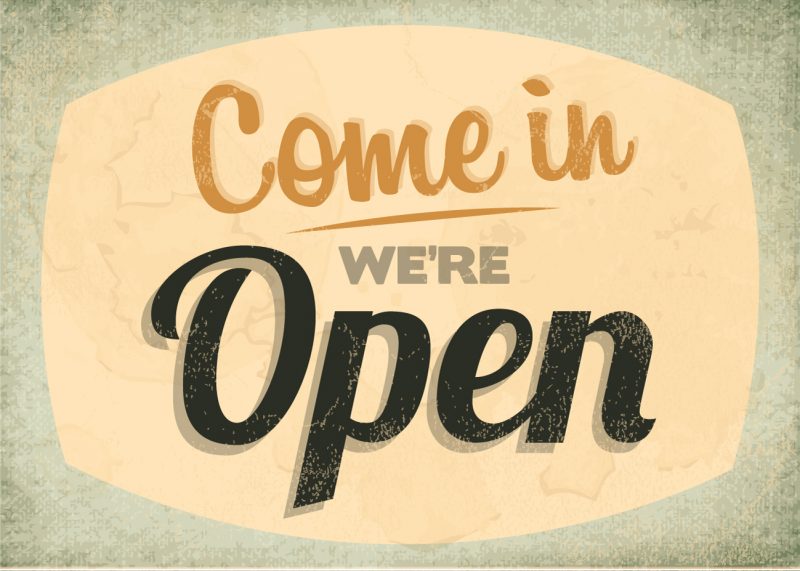 Come in. We're open.