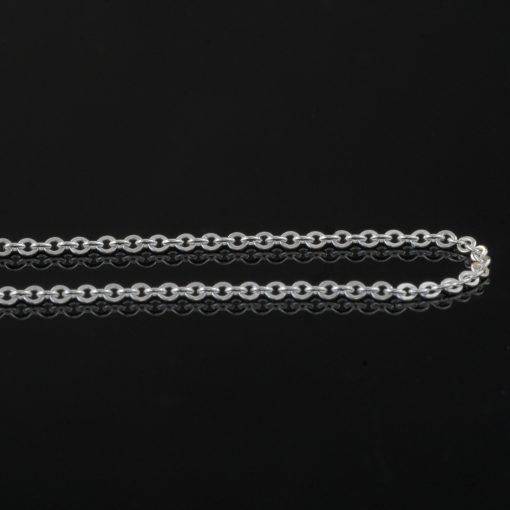 Deneb Halsband sterling silver, platta runda länkar